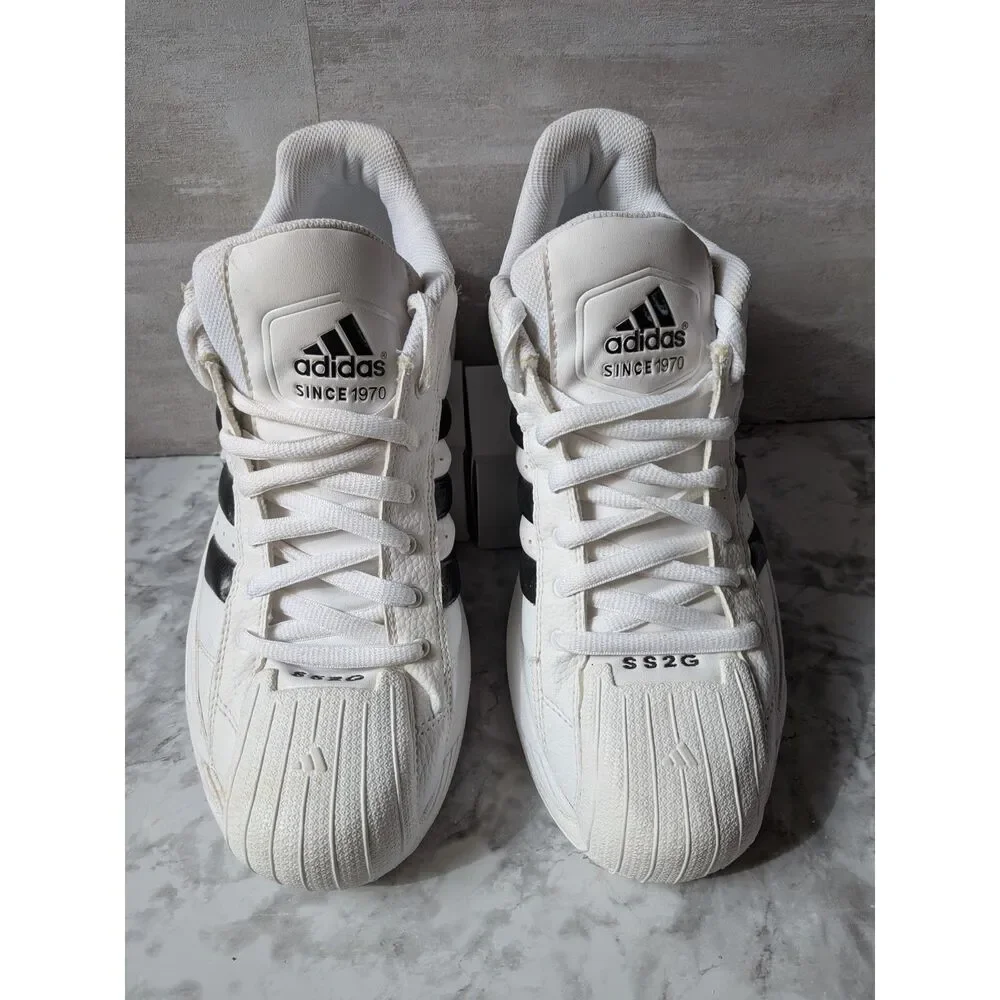 Adidas SS2G Superstar 2G White Black Shell Toe Basketball Shoes Men’s 9.5